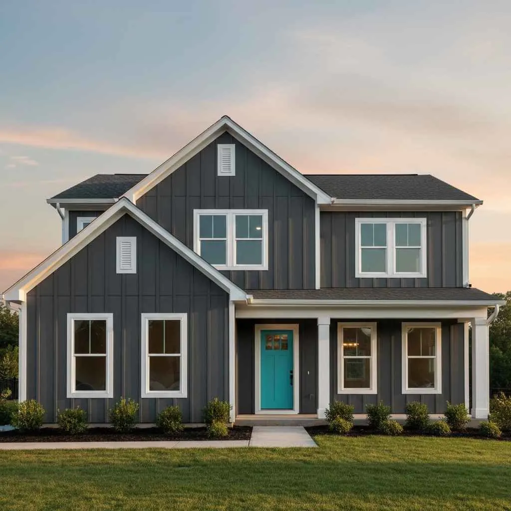 modern gray and white painted home exterior