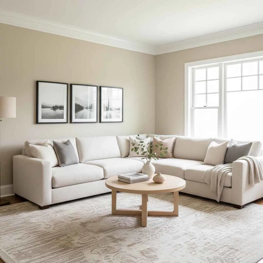 professionally painted neutral living room