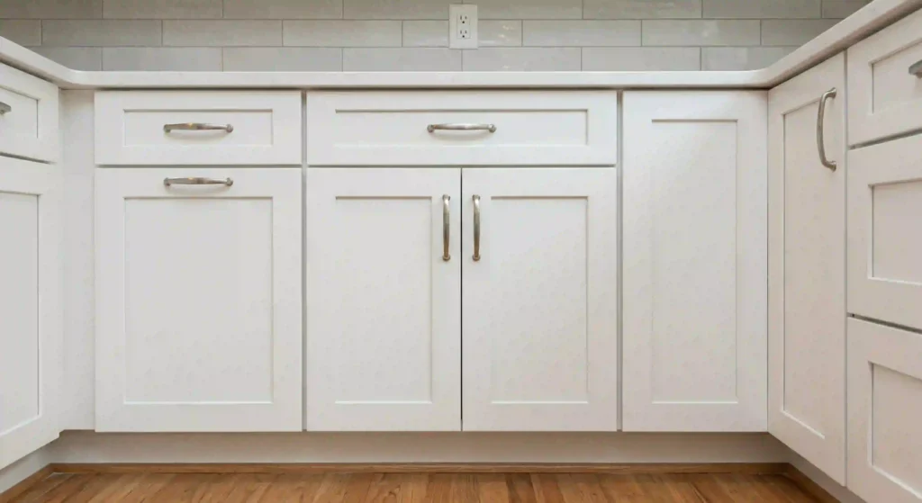 close-up image of perfectly aligned cabinets