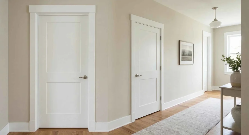neatly installed interior doors with matching trim