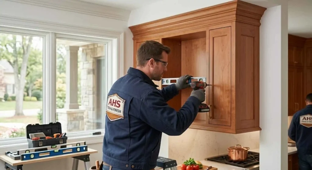 Kitchen cabinet installation in Franklin home