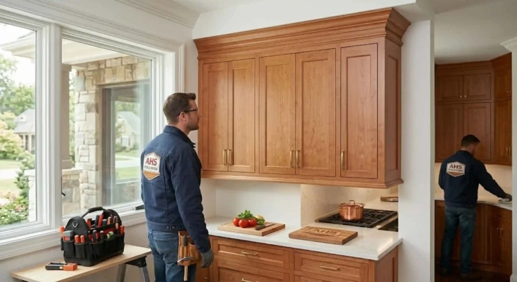 Perfectly aligned custom cabinets after professional installation