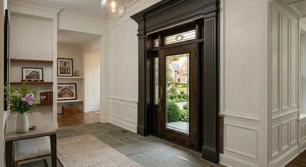 Completed premium door trim upgrade in Nashville home hallway