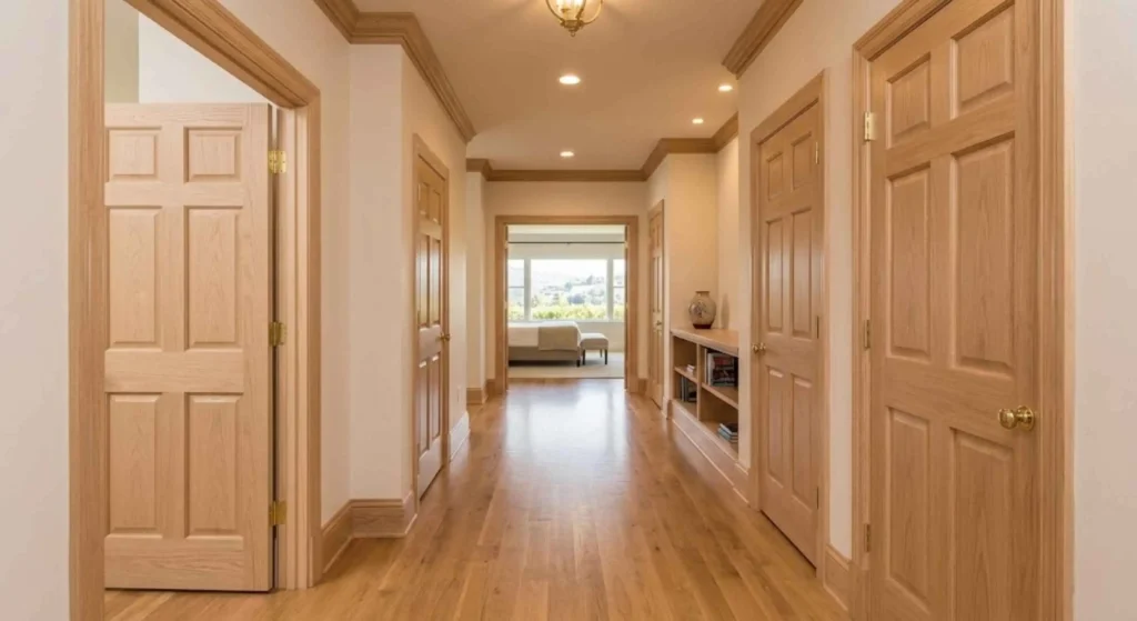 Completed interior door slab replacement project in Brentwood