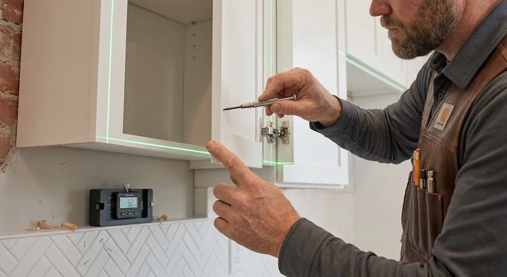 Professionally installed kitchen cabinets in a finished Franklin TN kitchen