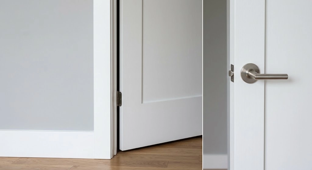 Newly installed interior bedroom door and casing in Franklin TN