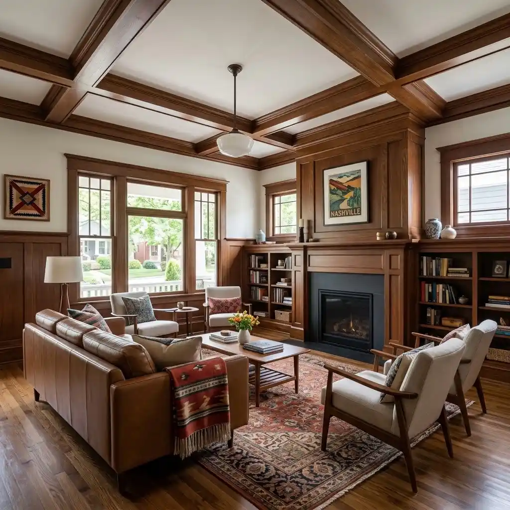 Finished Wood Trim restoration in a Nashville living room